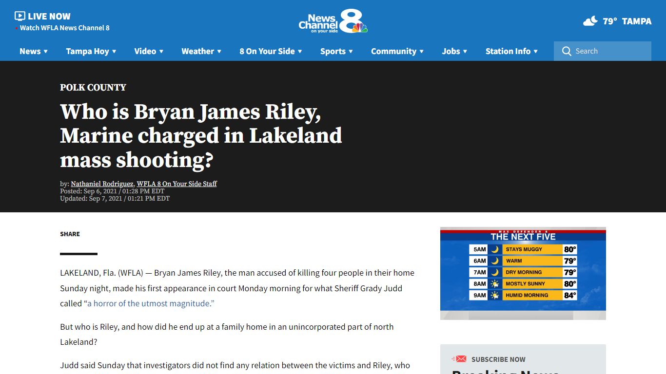 Who is Bryan James Riley, Marine charged in Lakeland mass shooting ...