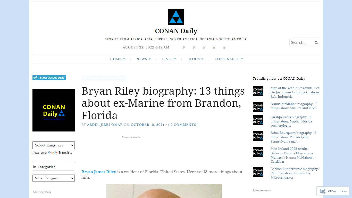 Bryan Riley biography: 13 things about ex-Marine from Brandon, Florida
