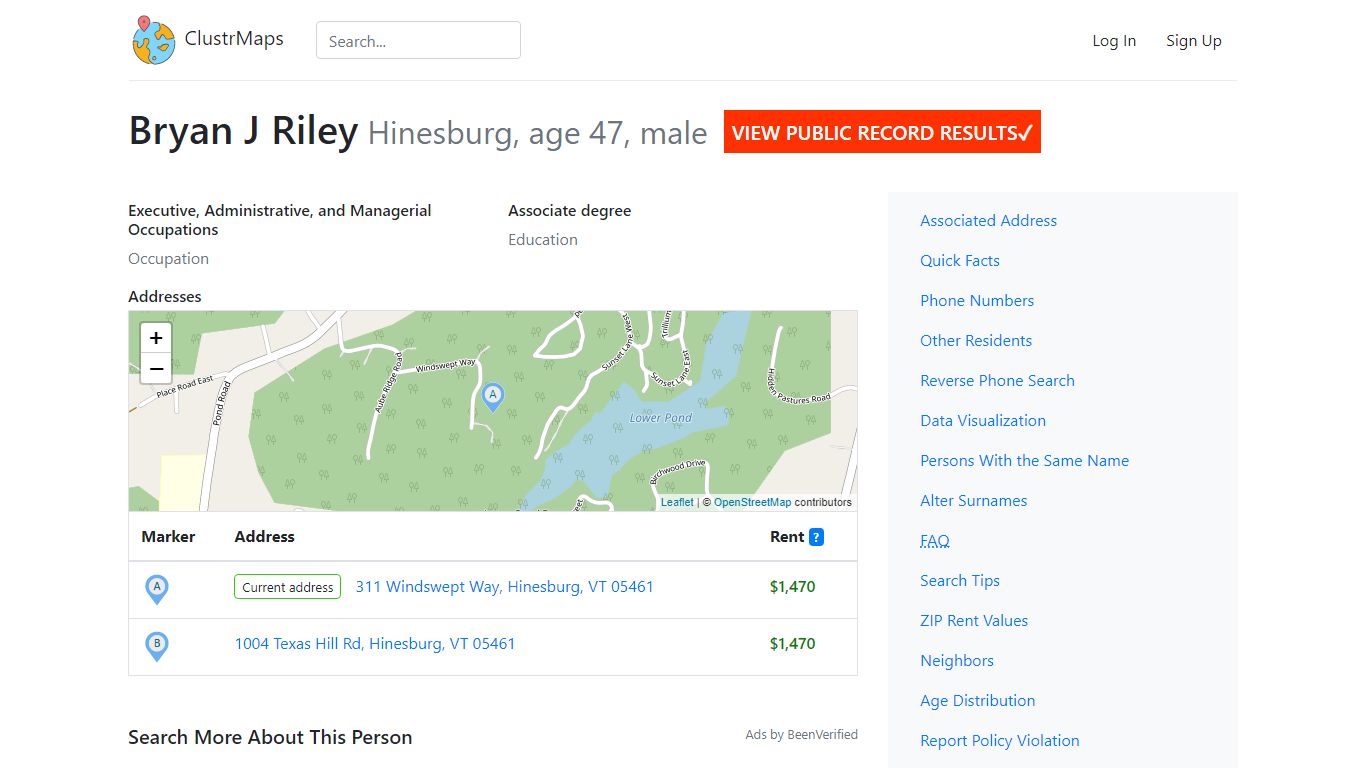 Bryan J Riley, (802) 482-2042, Hinesburg — Public Records Instantly